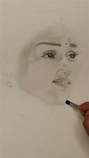 Capturing her expressions in a sketch 🖤#sketch #art #drawingoftheday
