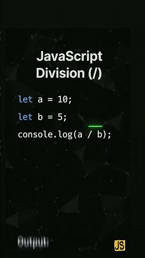 JavaScript Division (/) Examples + Output Easy Explanation.