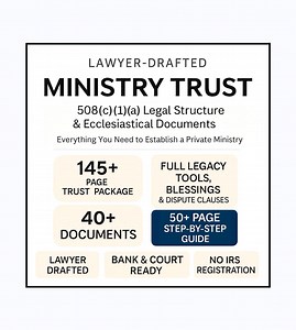 508c1a Ministry Trust Template: Editable Nonprofit Private Church Trust Legal Forms (PDF & Word) - Etsy