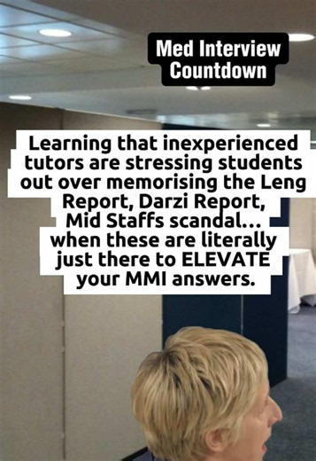 MMI tutors need to STOP making students think they need to memorise entire reports 😭💀. If you WANT to memorise them, that’s completely up to you — but you need to understand what MMIs are ACTUALLY testing: your reasoning, judgement and ability to apply knowledge, NOT your ability to recite cases like a textbook 🫡 They should ELEVATE your answers, not become the answer itself. 🗣️ #MMI #MedicineInterview #MedSchoolApplications #FutureDoctors #MedicalSchool