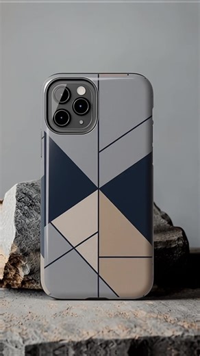 Upgrade your everyday style with this minimalist geometric phone case, designed for those who appreciate clean lines, calm tones, and modern simplicity. This abstract pattern blends soft neutrals, deep blue accents, and sharp geometric shapes, creating a balanced and timeless look that suits both men and women. Whether you prefer minimal fashion or modern aesthetics, this case adds quiet confidence to your phone without being loud or trendy. ✨ Why you’ll love it: \t•\tModern geometric abstract d