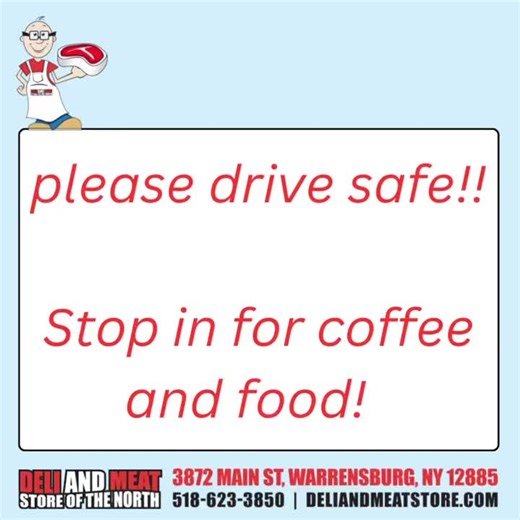 Deli & Meat Store Of The North on Instagram: "❄️ We’re OPEN today! ❄️ Roads are icy, so please take your time and drive safely—we’ll be here when you arrive. Warm up with our homemade soups: 🍲 Chili 🍲 New England Clam Chowder 🍲 Ham & Potatoes 🍲 Minestrone Hungry for lunch? We’ve got plenty of hot options including sausage, peppers & onions, cheeseburgers, hot dogs, and so much more! Stay safe and come see us when you can ❤️"