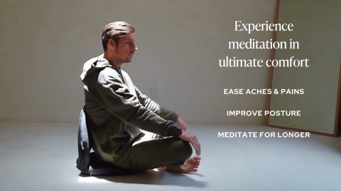 Mindful Modern Meditation Chair | Adjustable Floor Chair with Back Support | Padded Floor Seat for Posture Support and Comfort | Portable Folds Flat for Storage | Indoor/Outdoor Use | Stone Black