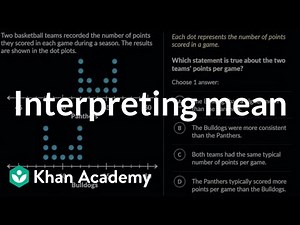 Interpreting mean | 6th grade math (Illustrative Math-aligned) | Khan Academy