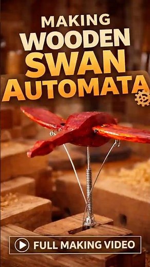 From a piece of wood to a moving swan. This wooden automata took me 90 hours to complete.