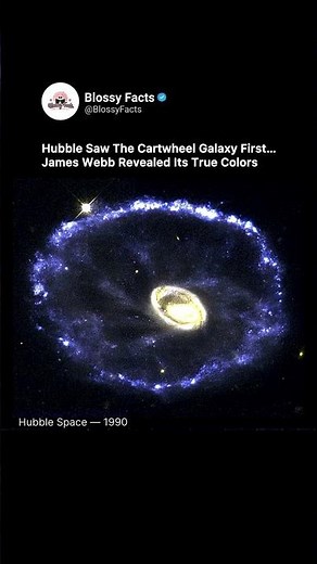 Hubble saw the cartwheel galaxy first…James webb revealed its true colors