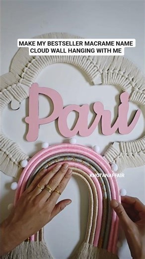 Macrame Cloud Name Wall Hanging #macrame #shortvideo