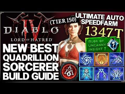 Diablo 4 - New Best OP QUADRILLION DAMAGE Sorcerer Build - Season 13 Superspeed Frozen Spear Guide!