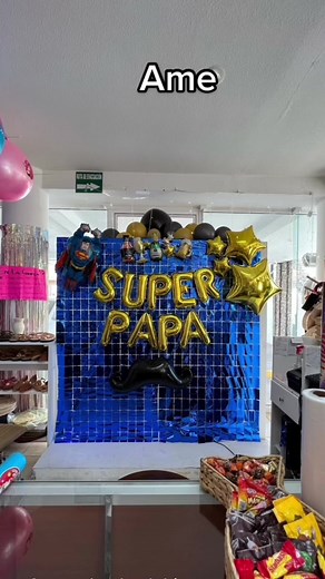 Decoración sencilla para el Día del Padre con globos
