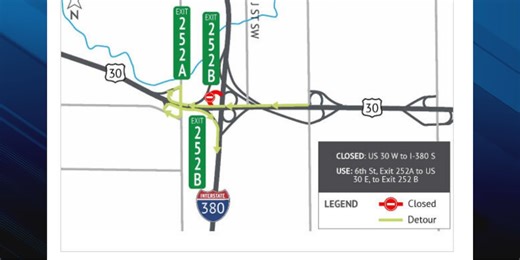 I-380 ramp to close for 15 days starting April 15