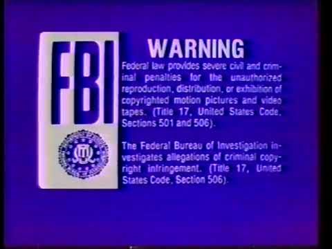 Video Treasures tracking & warning screens/logo, 1989