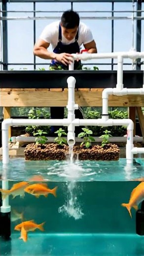 Building a Mini Ecosystem! 🐟🥬 Aquaponics System Setup #Aquaponics #Sustainability
