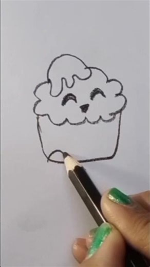 Verry Easy Cup Cake Drawing #easydrawing #catdrawing