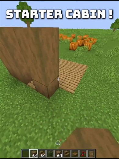 Starter Cabin Realistic Campfire Minecraft Building #minecraft #minecraftbuilding #minecrafttutorial #building #working @Minecraft