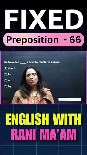 Fixed Preposition - 66 | English With Rani Ma'am