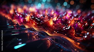 Video Animation of An energetic visualization of fiber optic cables in motion, radiating in an intense red and orange spectrum, symbolizing the blazing speed of data transmission