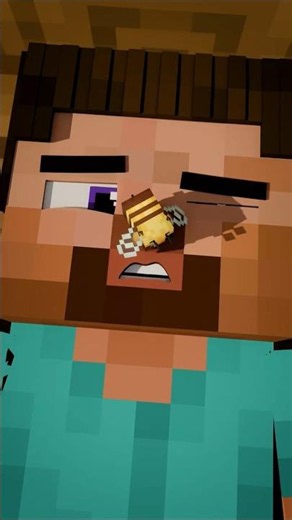Giant Bee Revenge! Steve and Alex Minecraft Animation Life #minecraftanimation