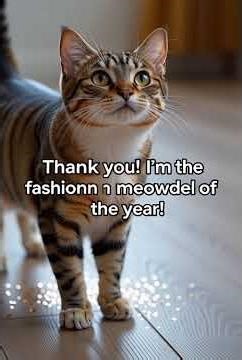 Funny Cat Ramp Show – Cartoon Cat Model Walking on Ramp!