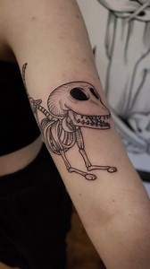 Sparks from Corpse Bride animation💀🔥 Done by Eva at @ziggyinktattoostudio | Zigurds Tramdaks