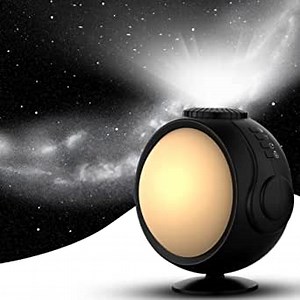 Star Projector Night Light, Aurora Galaxy Projector with White Noise and Timer, Warm Light Nursery Lamp and 7-Color Breathing Modes Lighting for Ceiling, Room - 3 Films - Black