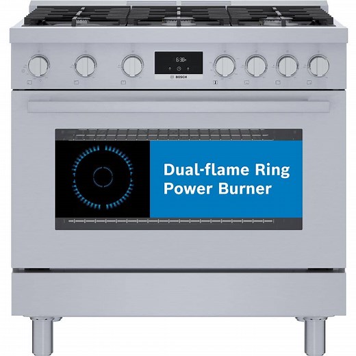 Reviews for Bosch 800 Series 36 in. 3.5 cu. ft. Industrial Style Gas Range with 6-Burners in Stainless Steel | Pg 1 - The Home Depot