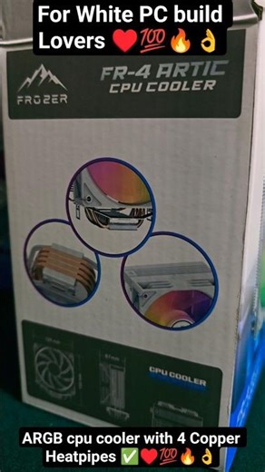 what a beauty 4 white pc ♥️ 💯 🔥 👌 frozer artic fr4 argb cpu cooler #ytshorts #youtubeshorts #pc