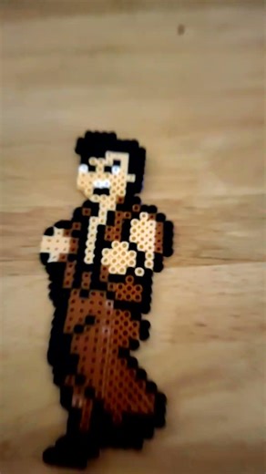 I made mr.k nes sprite out of perler beads #perlerbeads #renagade #technos #nes