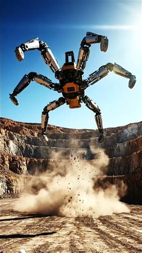 Future of Mining: Giant Spider Robot Excavator Takes Flight! 😱
