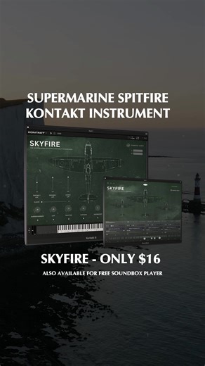 Ready to take your indie game's soundtrack to new heights? 🚀 Skyfire transforms the roar of a Supermarine Spitfire into an epic cinematic instrument. Easily add tension, atmosphere & emotional depth with this unique sound source - no complex setup required! Only $16 for Kontakt and free Soundbox player. Empower your creativity now! | Kompose Audio