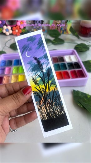 Easy bookmark painting #music #art #gouachepainting
