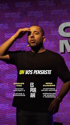 Camilo Nicolás on Instagram: "LOS MELLIII 🤣🤣🤣 NUEVO SHOW - ES POR AHI 🔺CARLOS PAZ - DEBUT 26/12 ✔️JUEVES A DOMINGOS ✔️TEATRO HOLIDAY 2 ✔️22.30hs ANTICIPADAS: AUTOENTRADA 🔺MINA CLAVERO - DEBUT 07/01 ✔️MIERCOLES DE ENERO Y FEBRERO: ✔️AUDITORIO MILAC NAVIRA ✔️22hs"