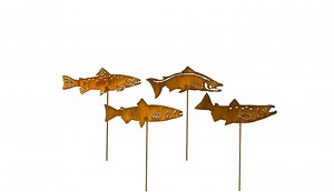 Metal Fish Garden Stakes, Metal Art Fish, Rock Garden Decor, Large Fish, Small Fish - Etsy