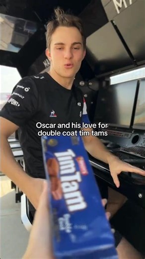 Oscar Piastri and his love for double coat tim tams