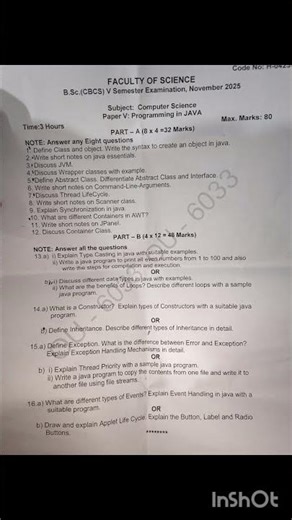 Bsc 5th sem computer science #osmaniauniversity #java