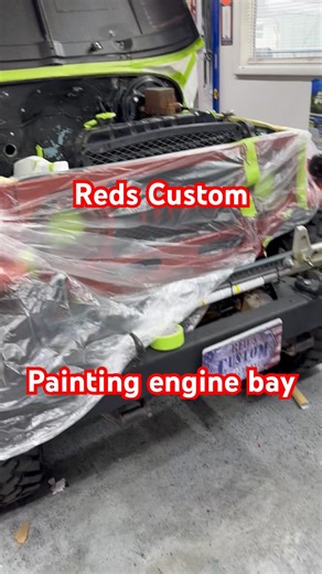 How to Paint Engine bay without major disassembly? Like this and very carefully.