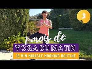 YOGA DU MATIN DEBUTANT | cours de yoga 15min | Miracle Morning routine 2021 | Chrono yoga challenge
