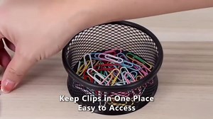 Mesh Paper Clip Holder,Paperclip Holders with Non-Slip EVA Pad ,Paper Clips Dispenser, Paper Clips Organizer Office,Stackable PaperClip Organizer for Office Desk Binder Box(4PCS)