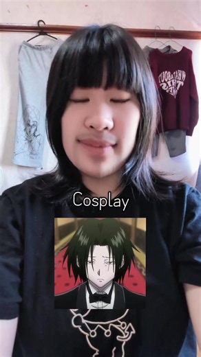 ⚠蝶ネクタイなし 初だしフェイタン！背景黒だからウィッグ見えないね笑#hunterxhuntercosplay #ハンターハンターコスプレ #フェイタンコスプレ #feitan