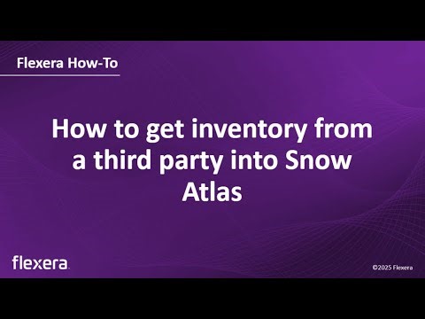 How to get inventory from a third party into Snow Atlas