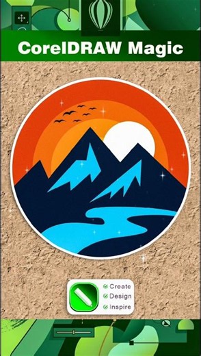 Create Stunning Mountain Sunset Logo Design in CorelDRAW | Easy Vector Logo Tutorial 🔥