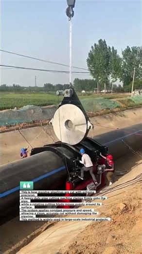 Massive Pipeline Cut with Industrial Precision #pipeline #engineering #industry