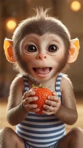 monkey eating strawberry 🍓😂 | monkey eating strawberry 🐵🍓 |