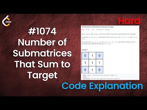 Number of Submatrices That Sum to Target | Live Coding with Explanation | Leetcode - 1074