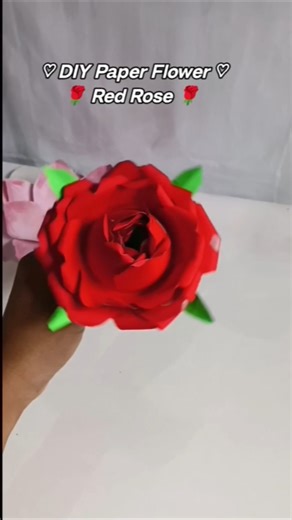 DIY paper flower|how to make paper rose|red rose#diy #art #flowercraft #rose