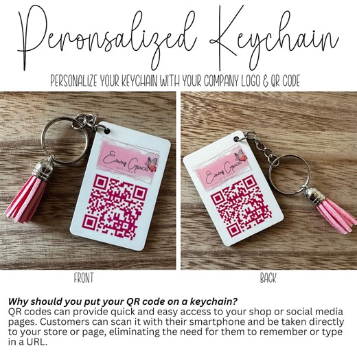 Personalized Keychain With Company Logo and QR Code - Branding, Gifts and Marketing, Custom Keyring, Business Owner, Business Card - Etsy