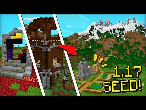 ✔ MINECRAFT 1.17 - A MELHOR SEED DAS MONTANHAS! TEM TUDO 😱