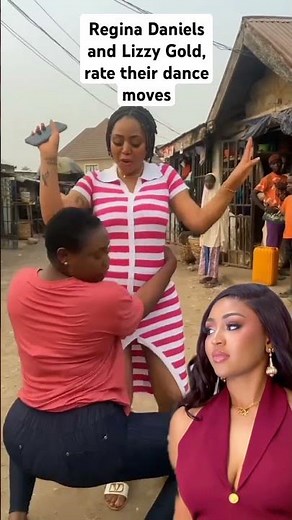 Regina Daniels and Lizzy Gold vibing hard on set. Rate their dance moves