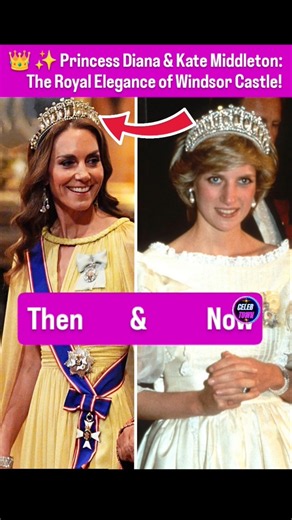 Princess Diana & Kate Middleton: The Royal Elegance of Windsor Castle! 👑🏰 #BritishRoyalFamily #viral