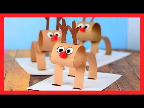 3D REINDEER CRAFT - fun Christmas paper craft for kids