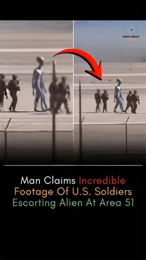 Dark_Space_Facts on Instagram: "“Shocking Footage Claims U.S. Soldiers Escorted an Alien at Area 51” A mysterious video is going viral online, showing what appears to be U.S. soldiers escorting a strange humanoid figure near Area 51. Many viewers believe this could be proof of extraterrestrial life, while others say it’s just an illusion or edited footage. The video has reignited debates about UFOs, aliens, and secret military experiments in the United States. What do you think—real or fake? #Ar